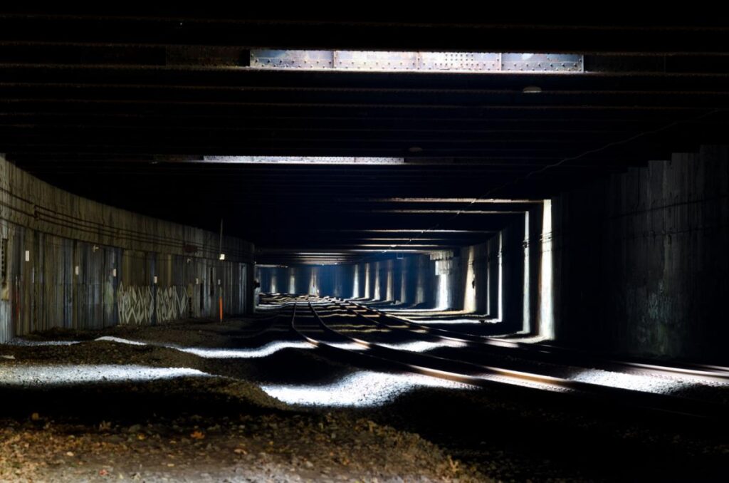Underground tunnel view
