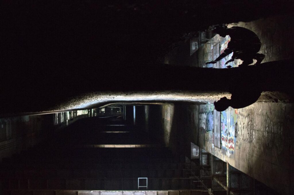 Dark underground underpass in New York
